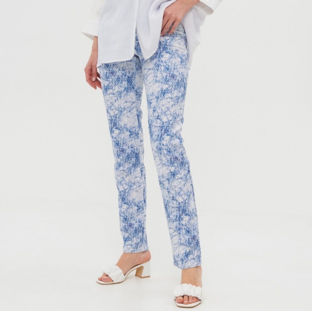 Gerry Weber Abstract Blue and White Skinny Pants